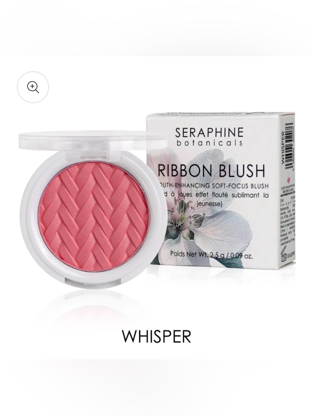 SERAPHINE BOTANICALS Ribbon Blush - Whisper full size 2.5 g new